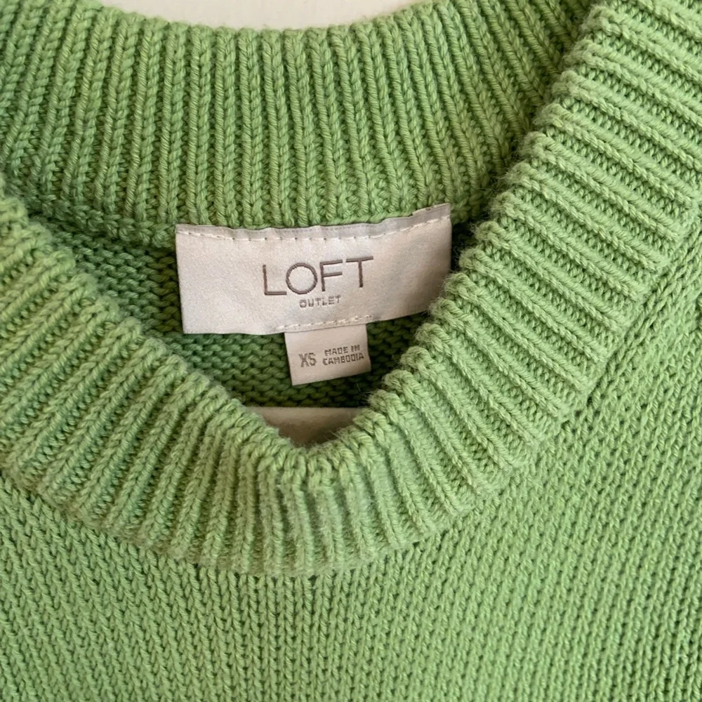 LOFT Preppy Feminine Green Office Core Spring/Summer Ruffle Frilly Knit Tank XS - Picture 5 of 5